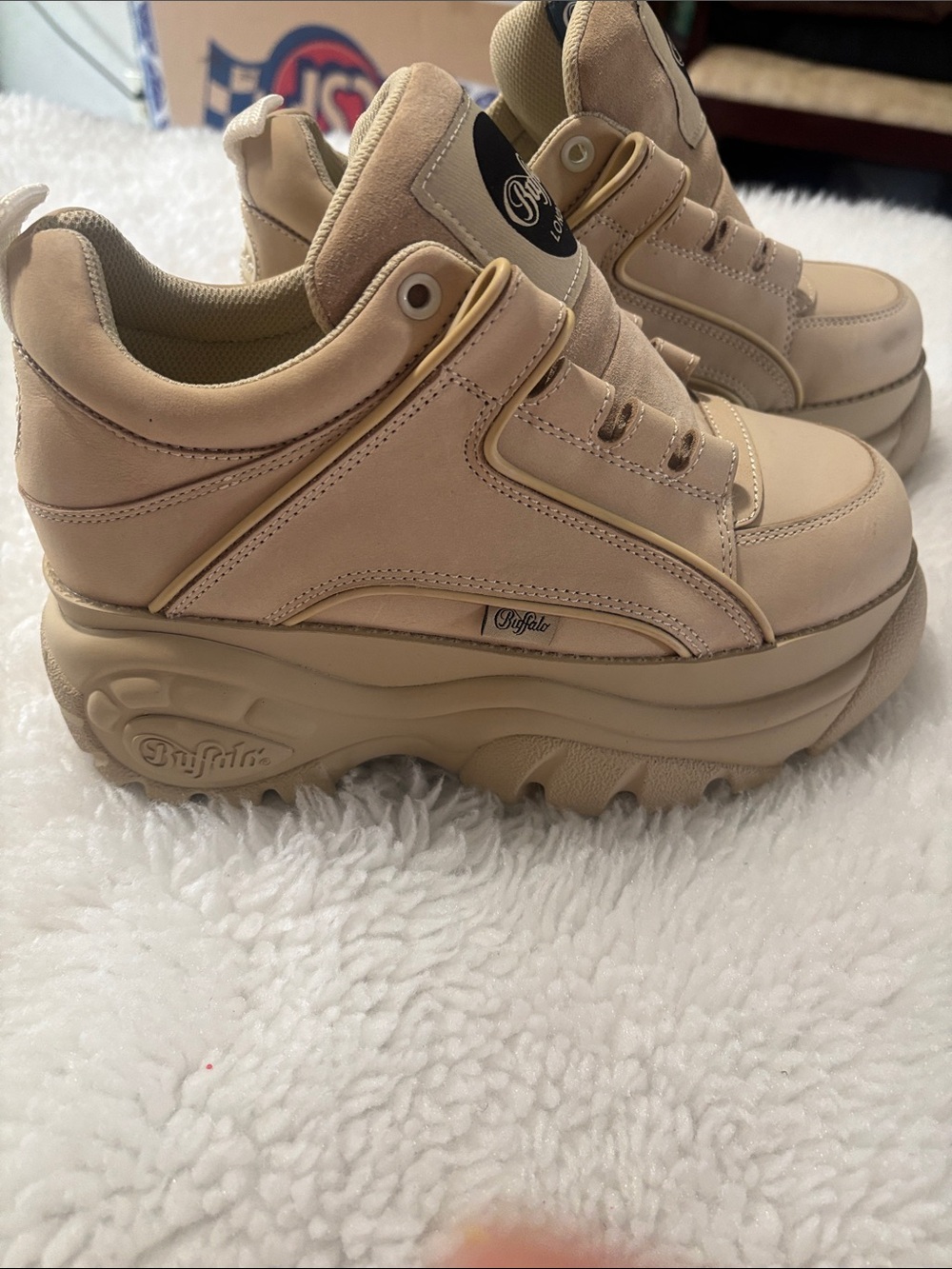 Buffalo David Bitton Women's Tan Platform Sneakers - Picture 7 of 12